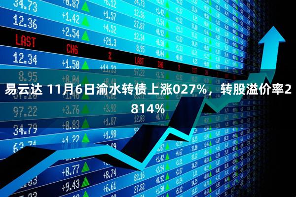 易云达 11月6日渝水转债上涨027%，转股溢价率2814%